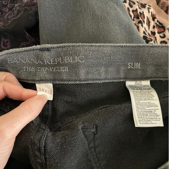 Banana Republic 34x30 The Traveler Slim gray denim jeans casual classic - Picture 4 of 7